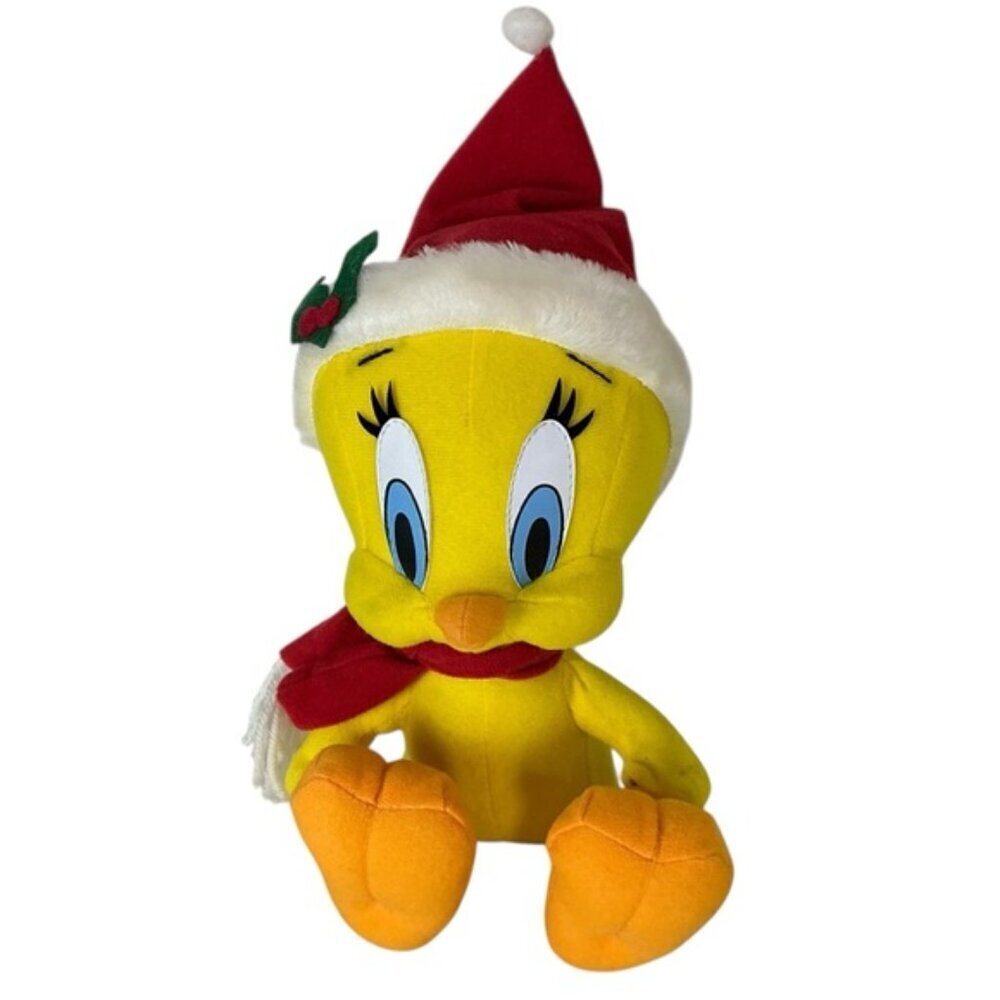 Tweety Bird Looney Tunes Plush Toy with Santa Hat 9” - Picture 2 of 16